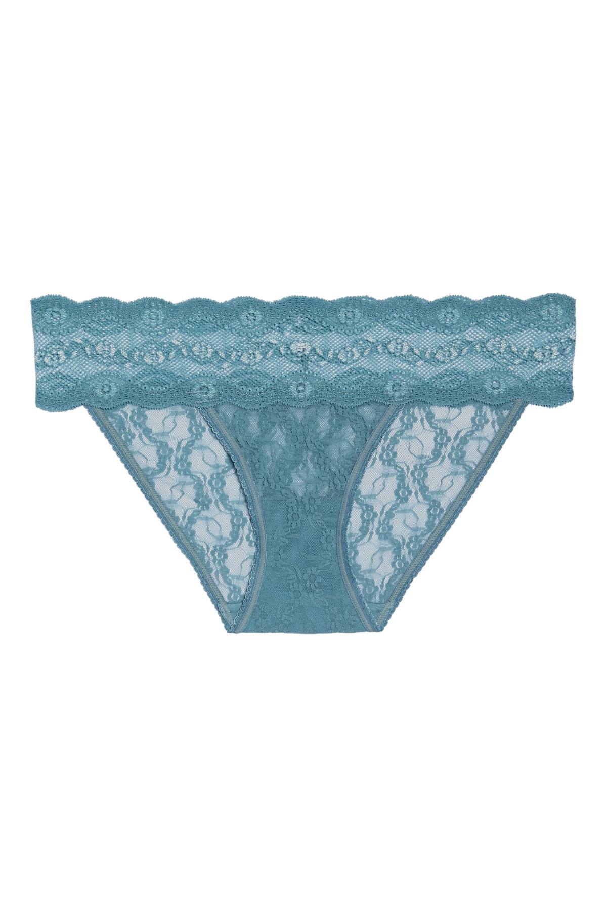 b.tempt'd Smoke Blue Lace Kiss Bikini Brief