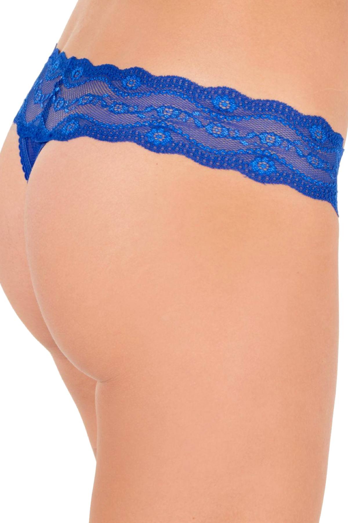 b.tempt'd Surf The Web Blue Lace Kiss Thong