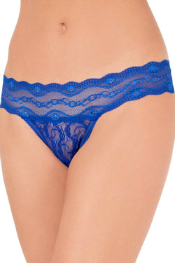 b.tempt'd Surf The Web Blue Lace Kiss Thong thumbnail 3