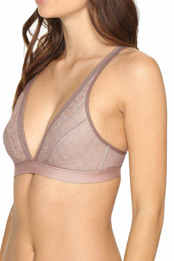 b.tempt'd Taupe-Rose/Smoke-Nude V-Neck Lace Bralette thumbnail 4