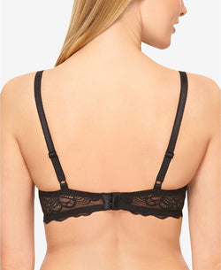 b.tempt'd Undisclosed Lace Pearl Contour Demi Bra in Night Black thumbnail 2