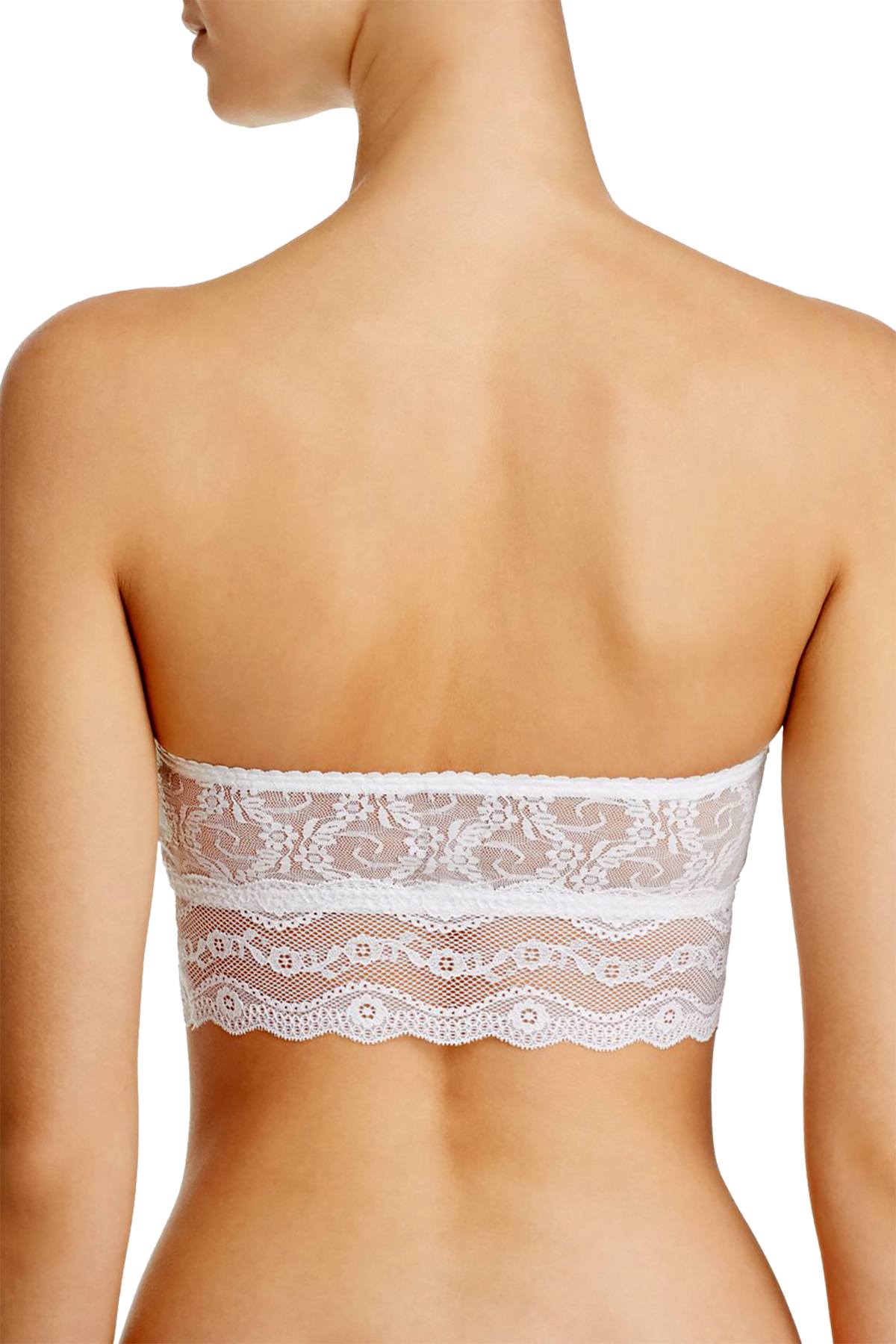 b.tempt'd White Sheer Lace-Kiss Bandeau Bralette