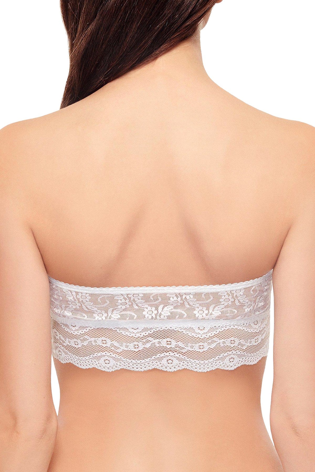 b.tempt'd White Sheer Lace-Kiss Bandeau Bralette