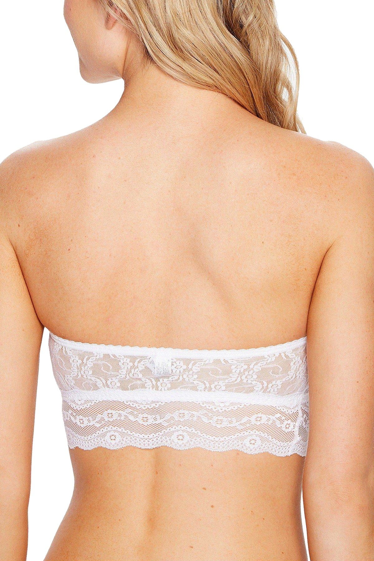 b.tempt'd White Sheer Lace-Kiss Bandeau Bralette