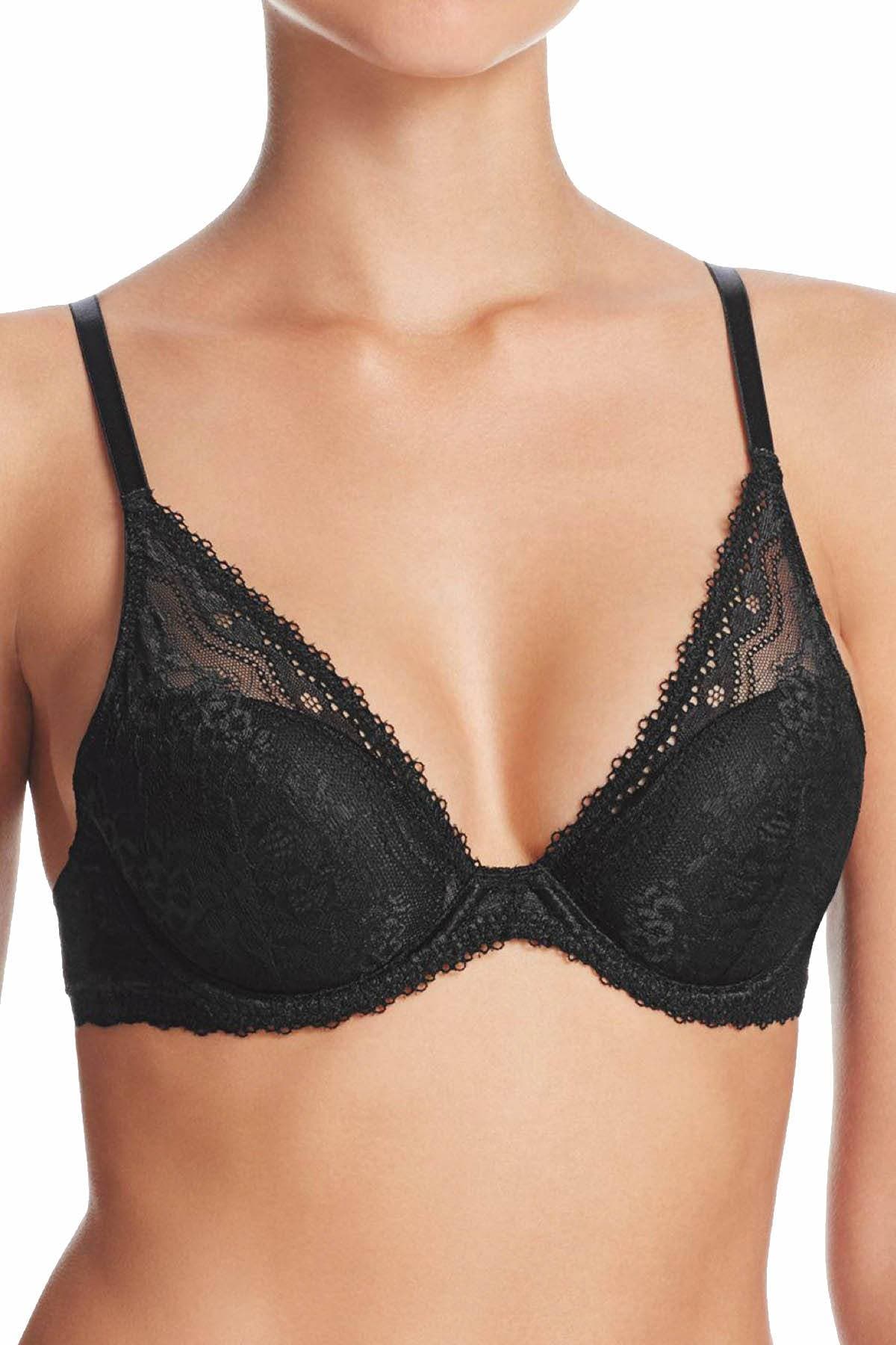 b.temptd Black-Night b.enticing Plunge Lace Contour Bra