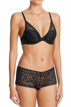b.temptd Black-Night b.enticing Plunge Lace Contour Bra thumbnail 2
