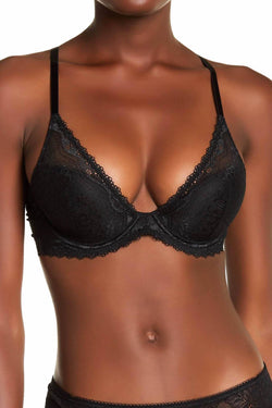 b.temptd Black-Night b.enticing Plunge Lace Contour Bra thumbnail 3