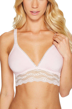 b.temptd Pink-Parfait b.adorable Modal Lace-Trim Bralette thumbnail 3