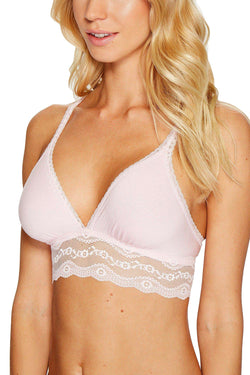 b.temptd Pink-Parfait b.adorable Modal Lace-Trim Bralette thumbnail 4