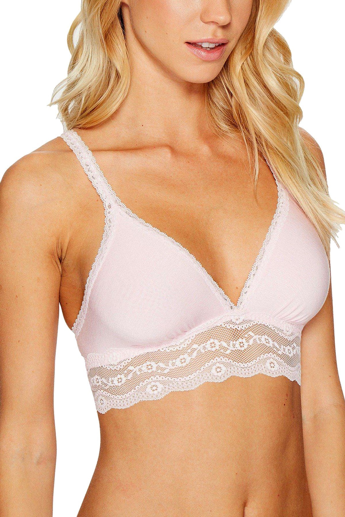b.temptd Pink-Parfait b.adorable Modal Lace-Trim Bralette