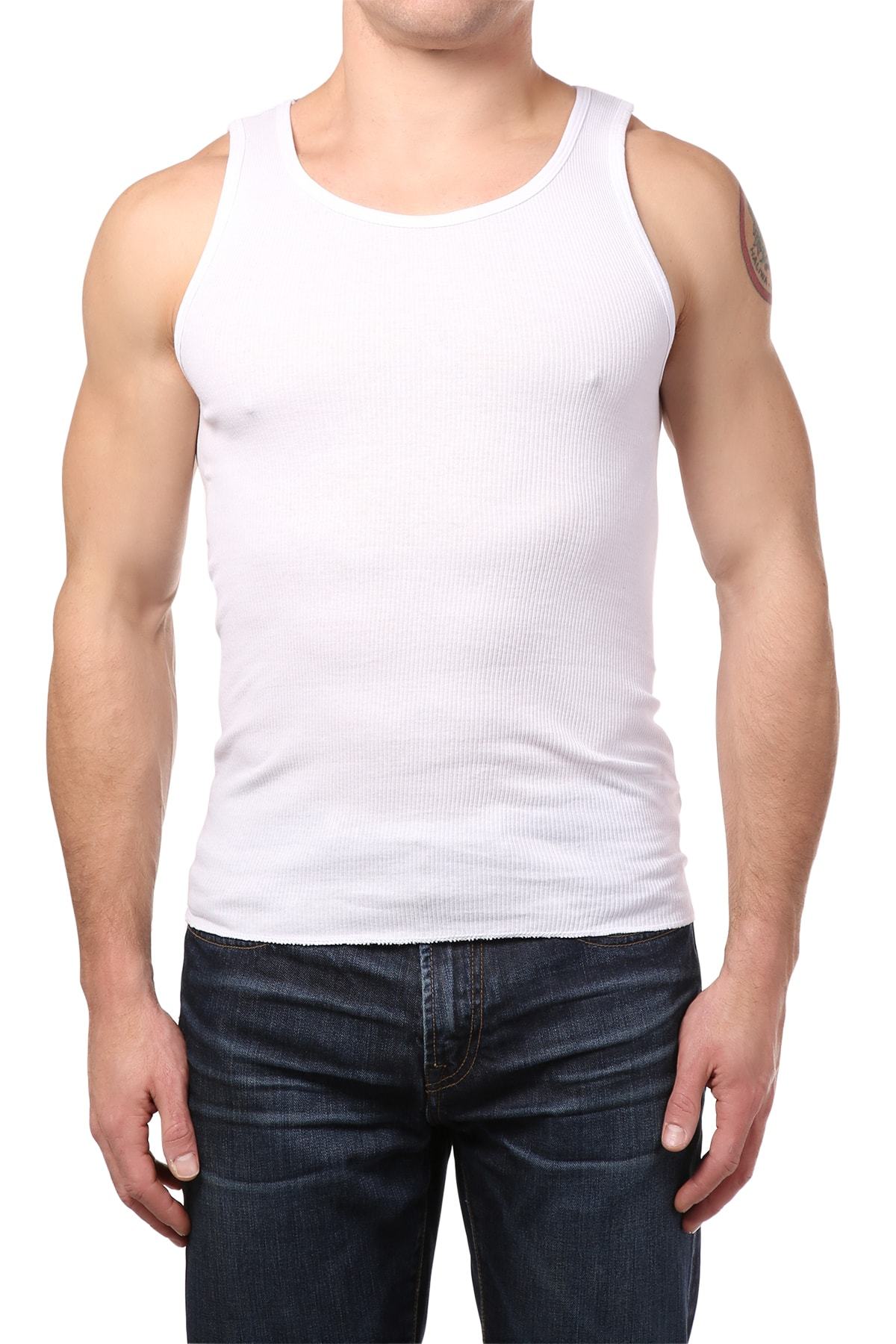 Y.M.L.A. White Ribbed Tank Top