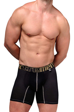 Xtremen Black Microfiber Mesh Boxer Brief thumbnail 1