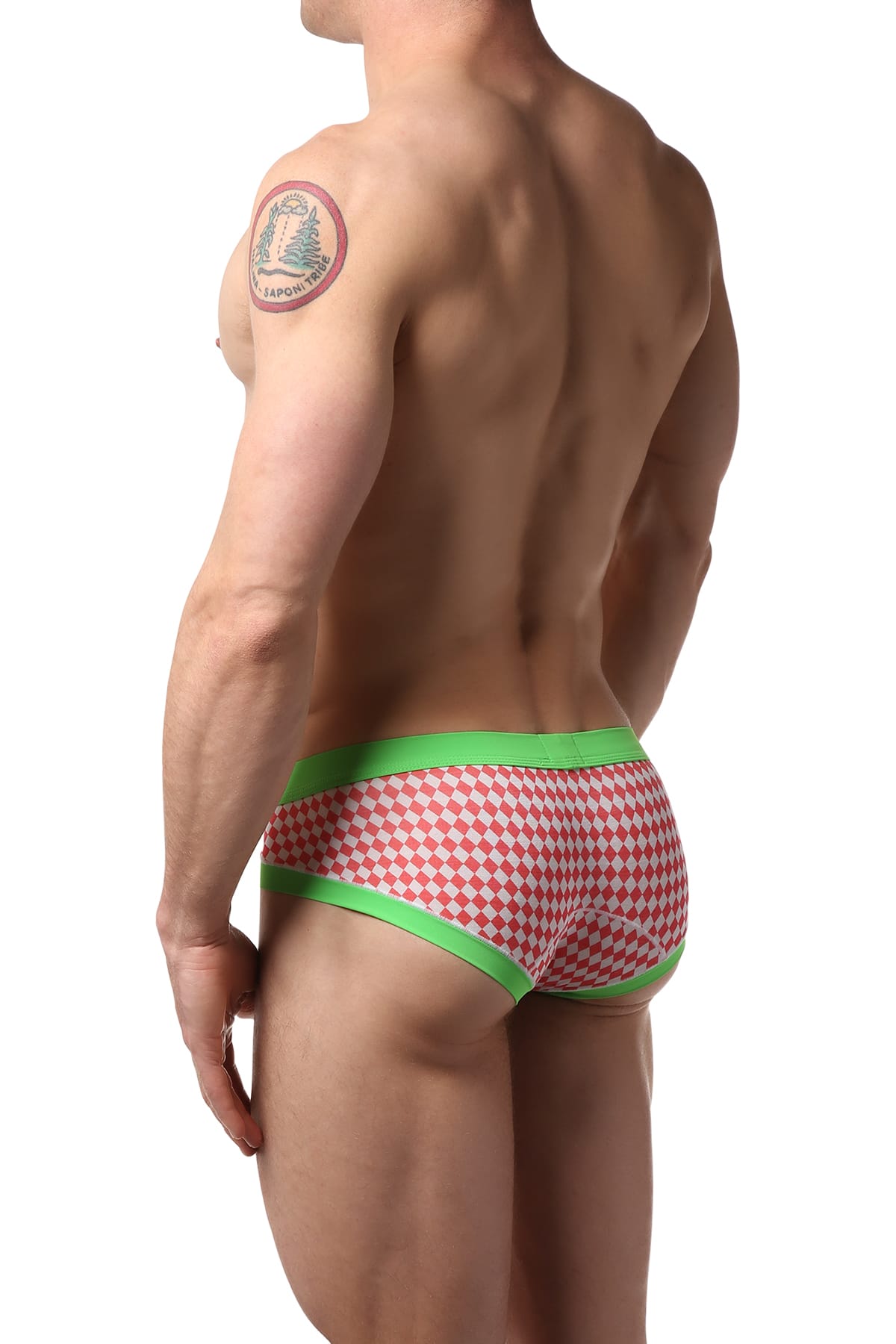 Manview Green Checkered Brief