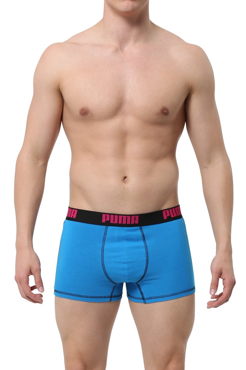 Puma Blue & Grey Cotton Stretch Trunk 2-Pack
