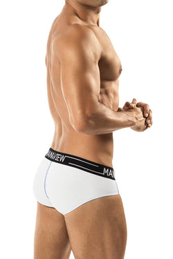 Manview White Stretch Cotton Poko Brief thumbnail 3
