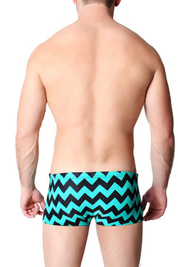 Timoteo Turquoise Zig Zag Swim Trunk thumbnail 4