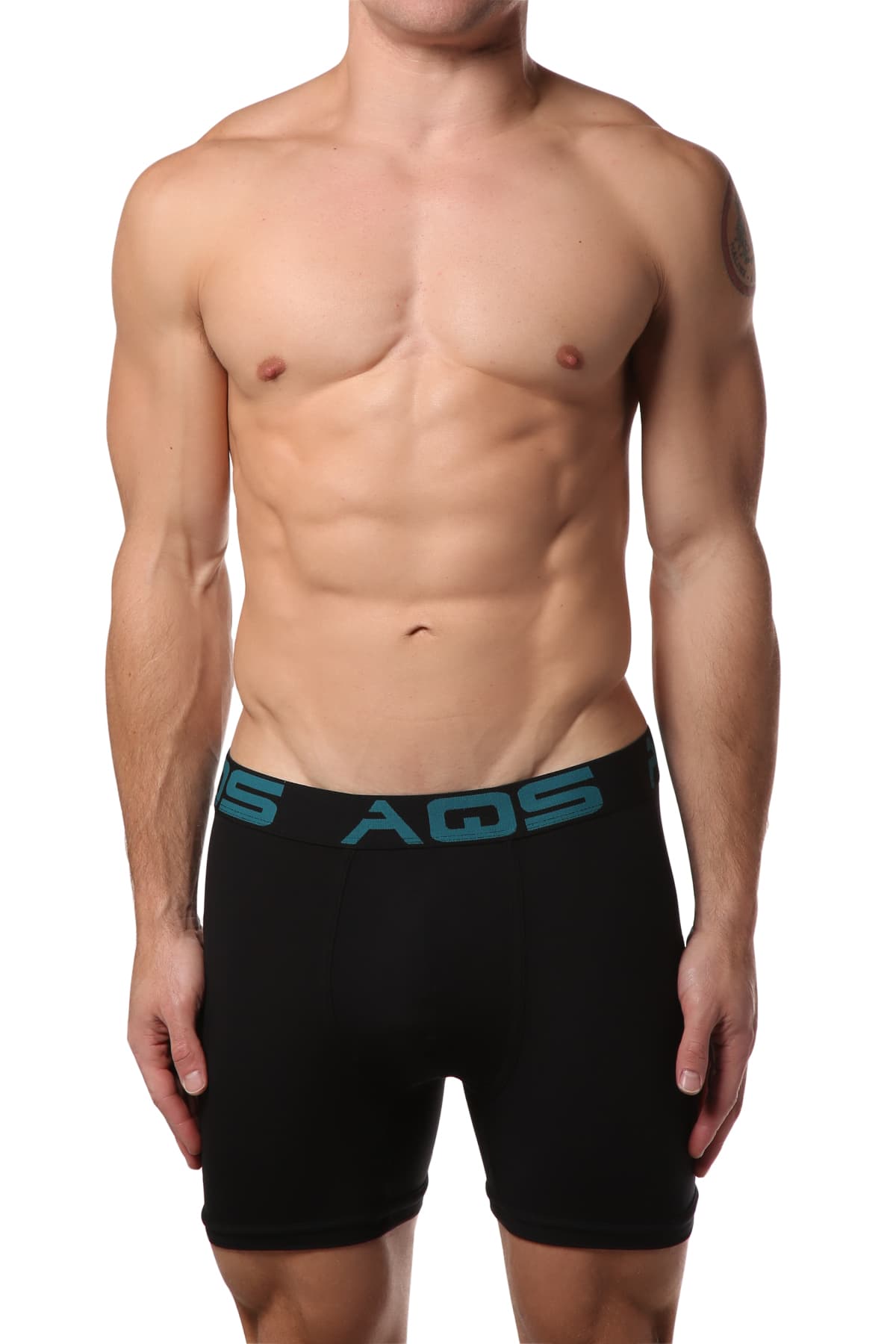 AQS 3pk Teal, Black & Burgundy Stripe Boxer Brief