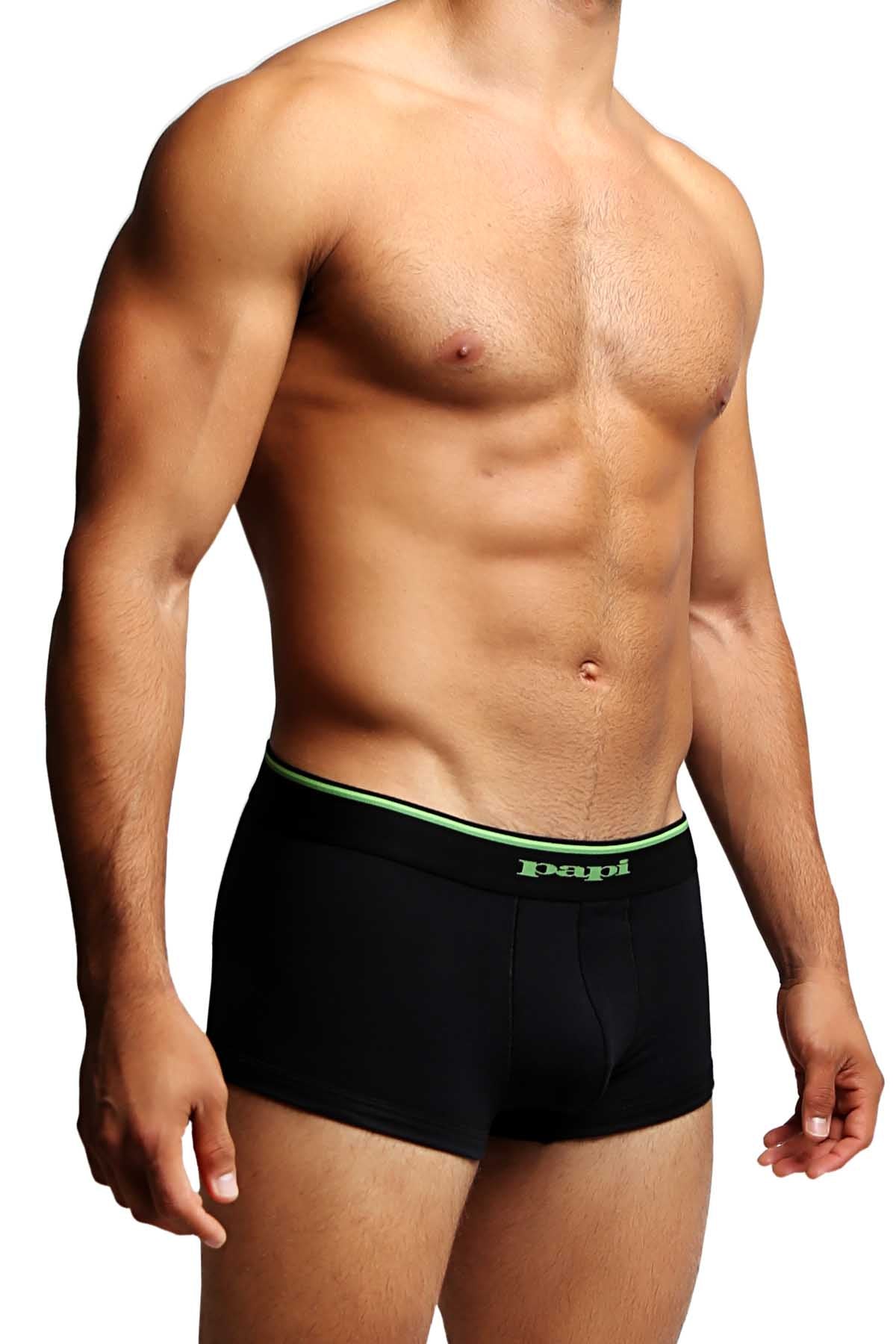 2-Pack Papi Black & Green Stripes Stretch Brazilian Trunks