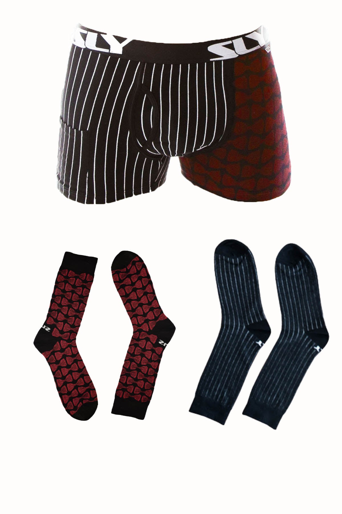Sly Black Multi Stay Classy Boxer Brief & Sock Pack