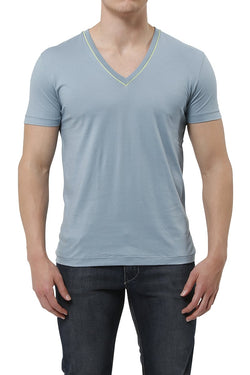 C-IN2 Buff Blue Pop Color V-Neck Shirt thumbnail 2