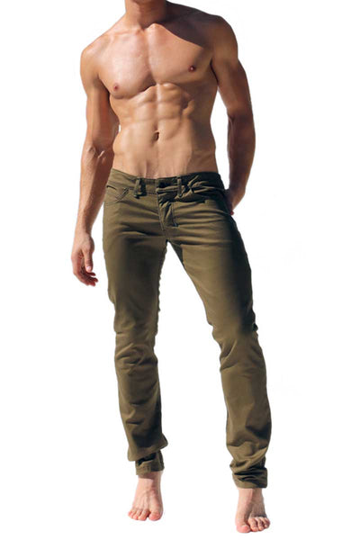 Rufskin Olive Byron Stretch Twill 5-Pocket Jeans