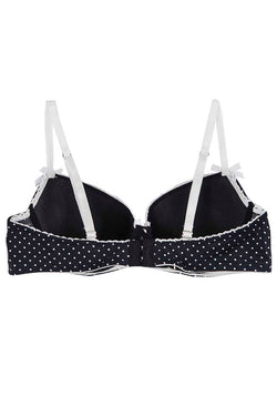 Catherine Malandrino Black Polka-Dot Microfiber Balconette Bra thumbnail 2