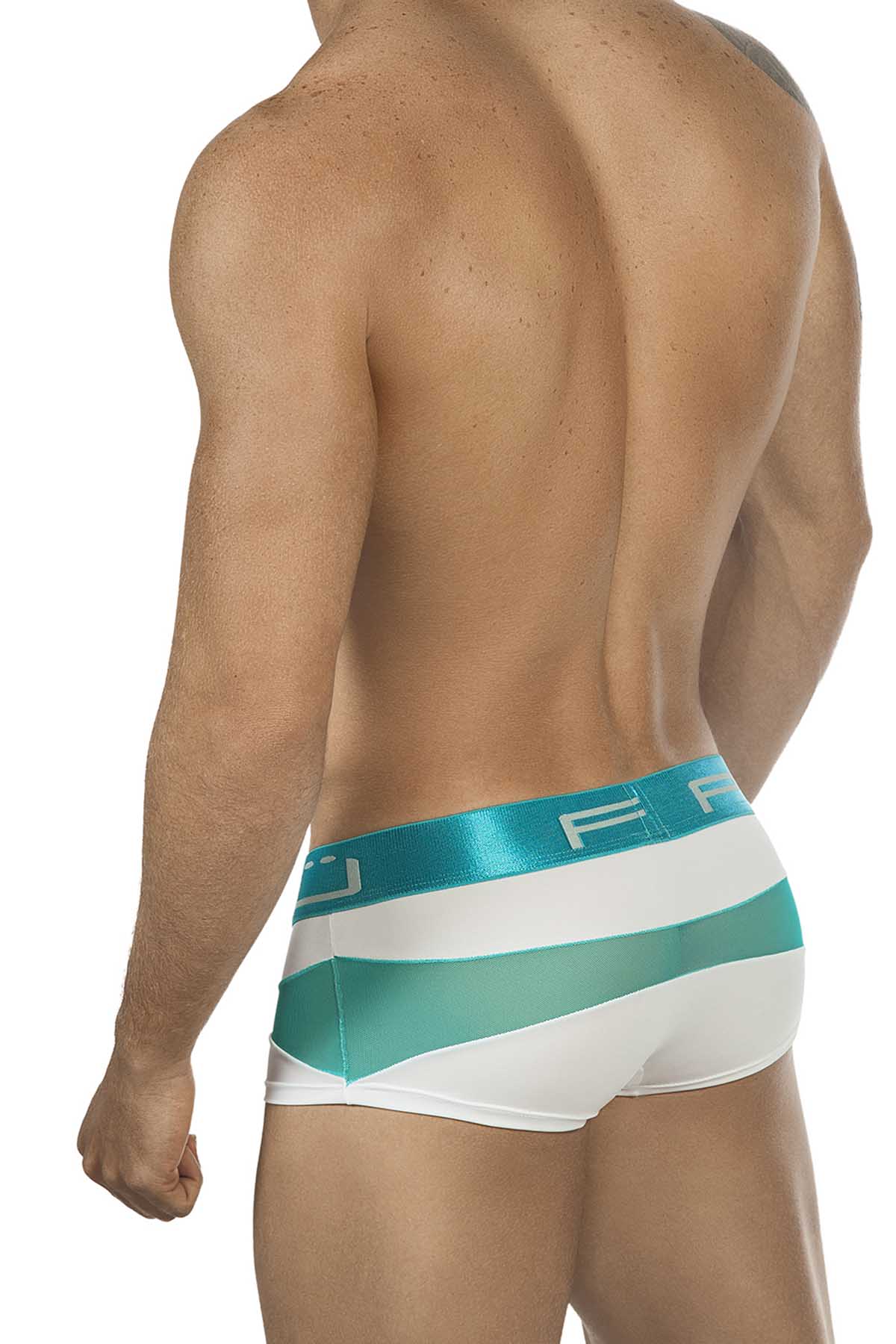 PPÜ White/Turquoise Trunk-Brief