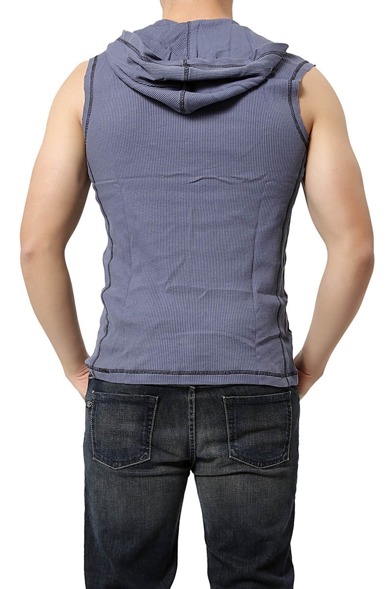 Jocko Denim Blue Sleeveless Lounge Hoodie