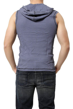 Jocko Denim Blue Sleeveless Lounge Hoodie thumbnail 2