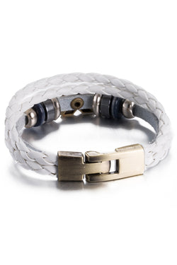 Vintage White Cross Leather Bracelet thumbnail 3