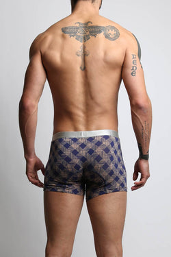 Mosmann Navy & Orange Plaid Long Boxer thumbnail 4