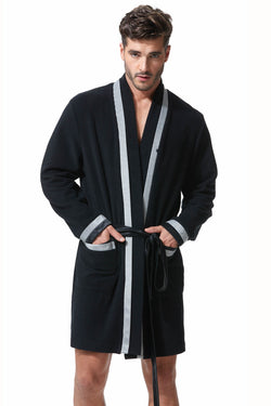 Gregg Homme Black Organic Cotton Blend Robe thumbnail 2