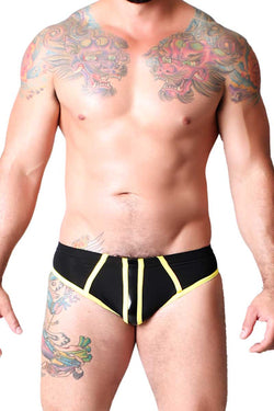 Cell Block 13 Black & Yellow Deviant Lace-Up Jock Brief thumbnail 3
