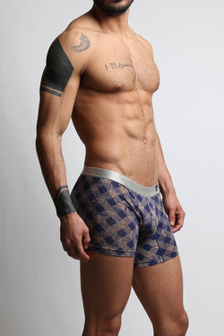Mosmann Navy & Orange Plaid Long Boxer thumbnail 3