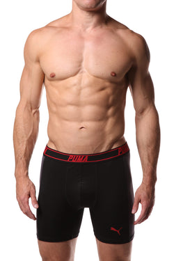 PUMA Black & Grey Solid Side Panel Boxer Brief thumbnail 1