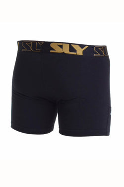 Sly Black & Gold Solid Boxer Trunk thumbnail 3