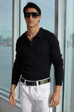 P.O.V. Black Basic-Zip Mock Turtleneck thumbnail 2