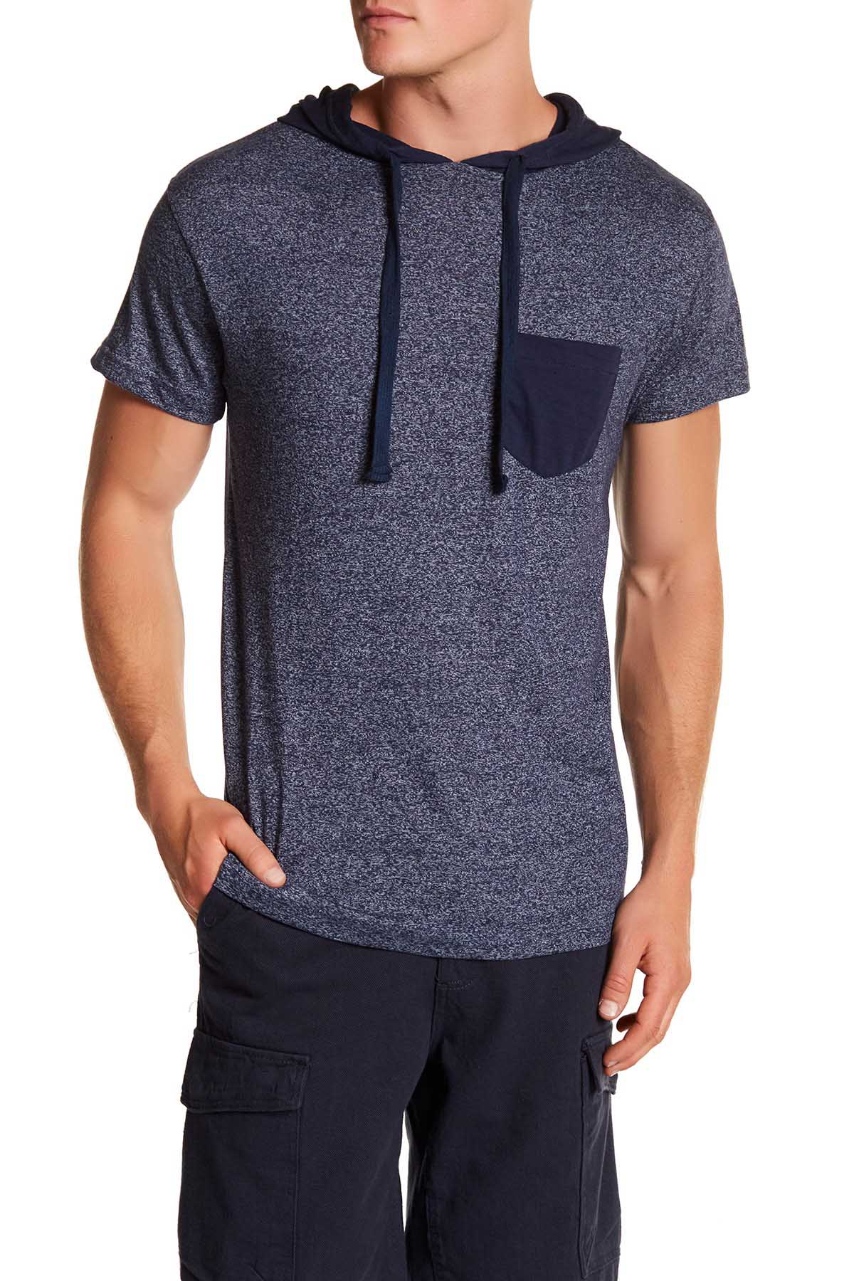 Pop Icon Navy Colby Short Sleeve Hoodie T-Shirt