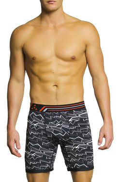 Balanced Tech Grey Zig Zag Performance Boxer Brief thumbnail 1