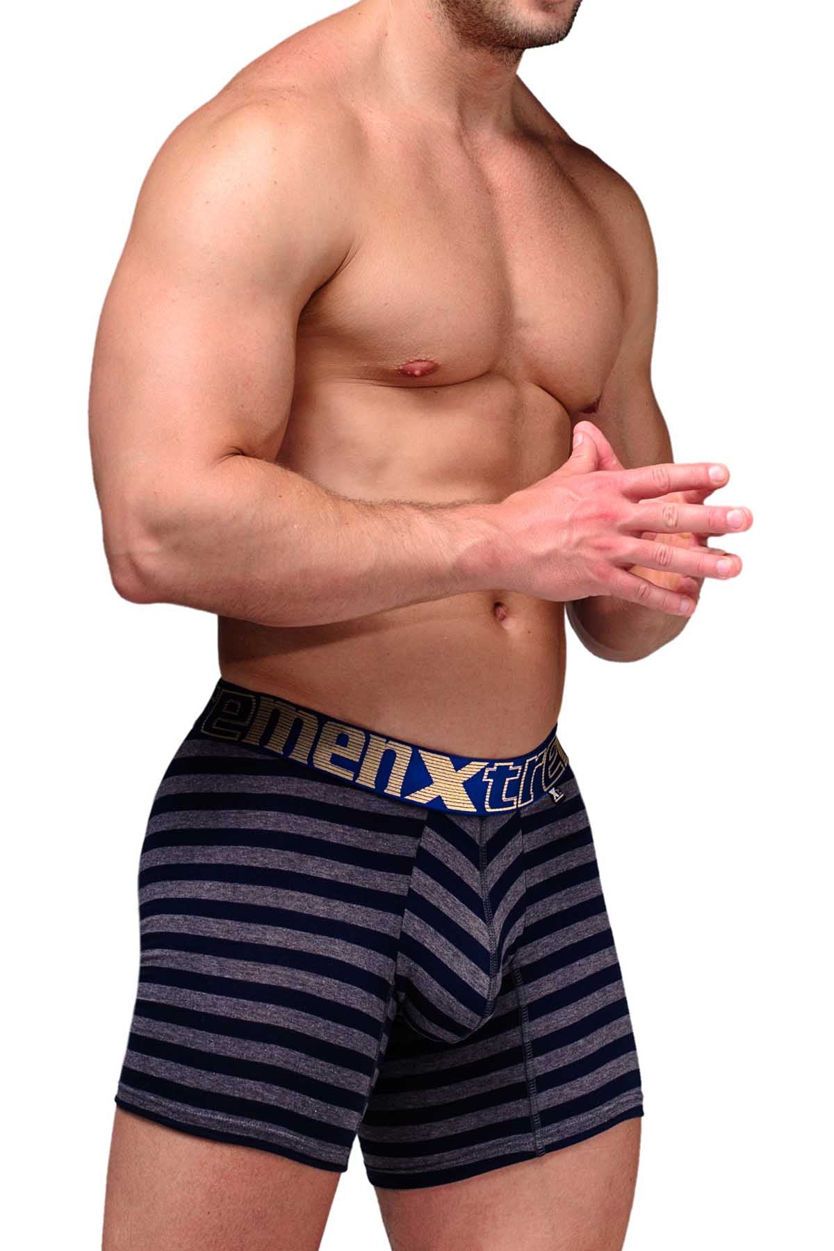Xtremen Blue Large Stripes Boxer Brief