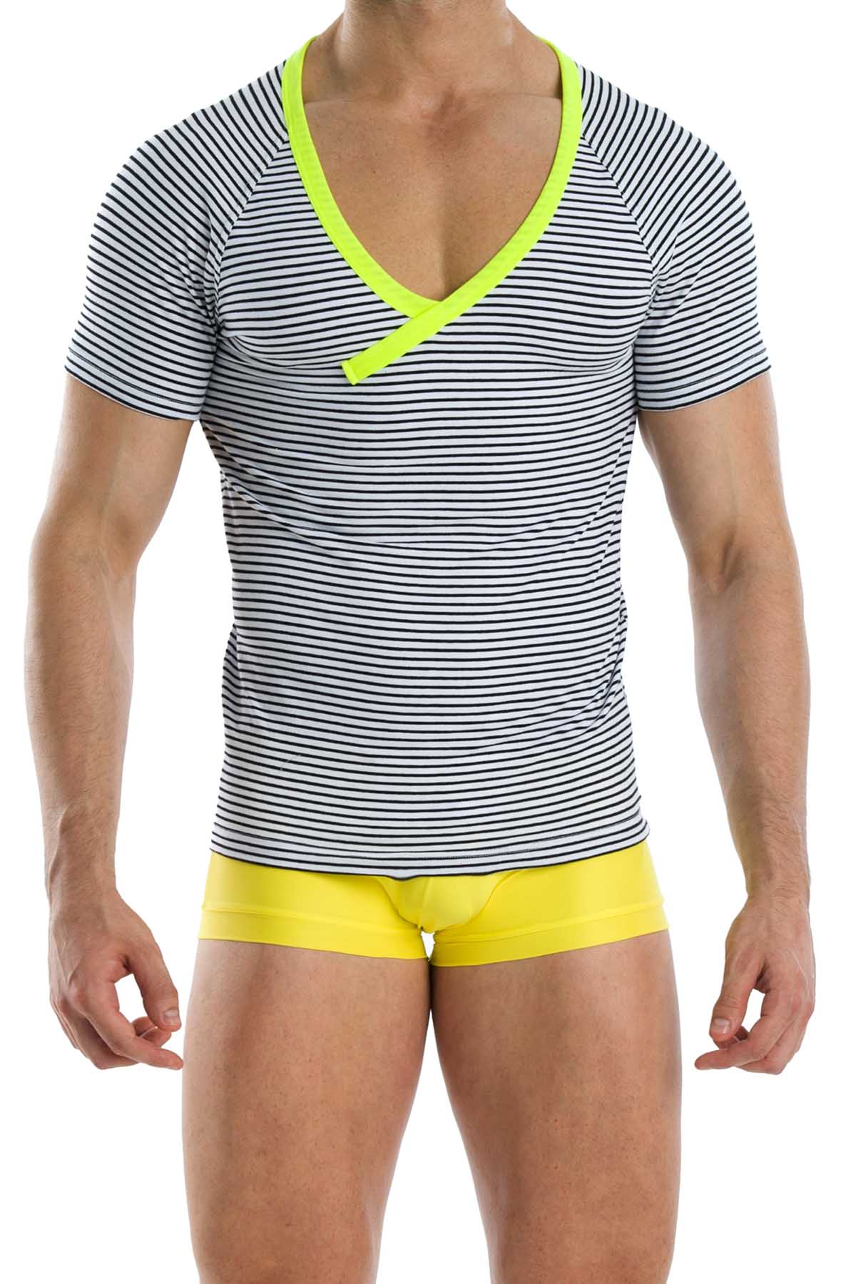 Modus Vivendi Neon-Yellow Narrow V-Neck Tee