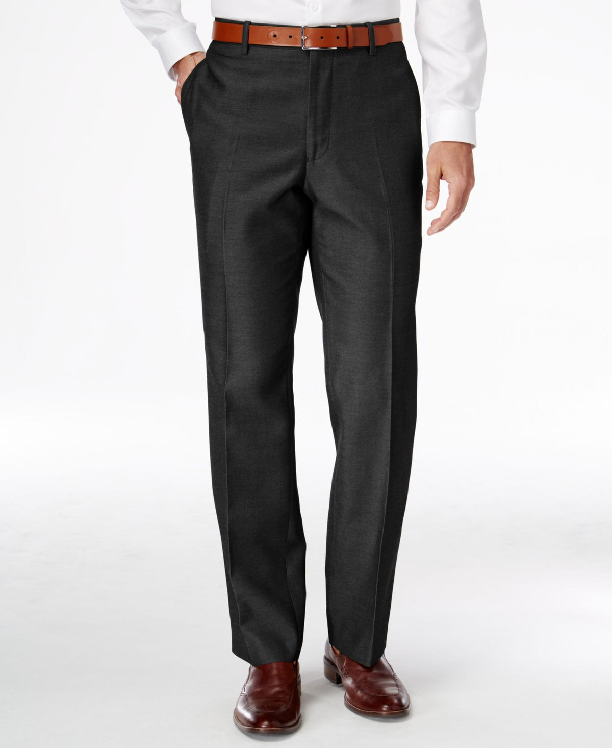 INC Mens 32X32 Dress Flat Front Traveler Solid Pants Black