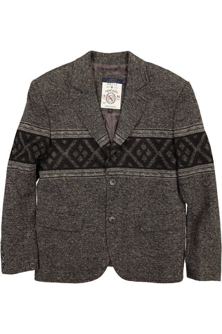RNT23 Grey Printed Contrast Blazer