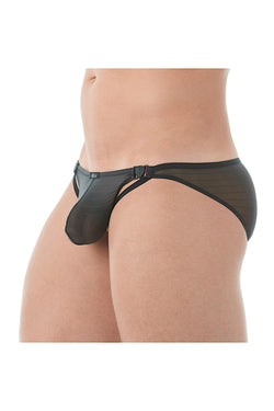 Gregg Homme Black Mesh Suspender C-Ring Brief thumbnail 1