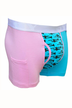 Sly Blue & Pink Multi Blow My Trumpet Boxer Brief & Socks Pack thumbnail 2