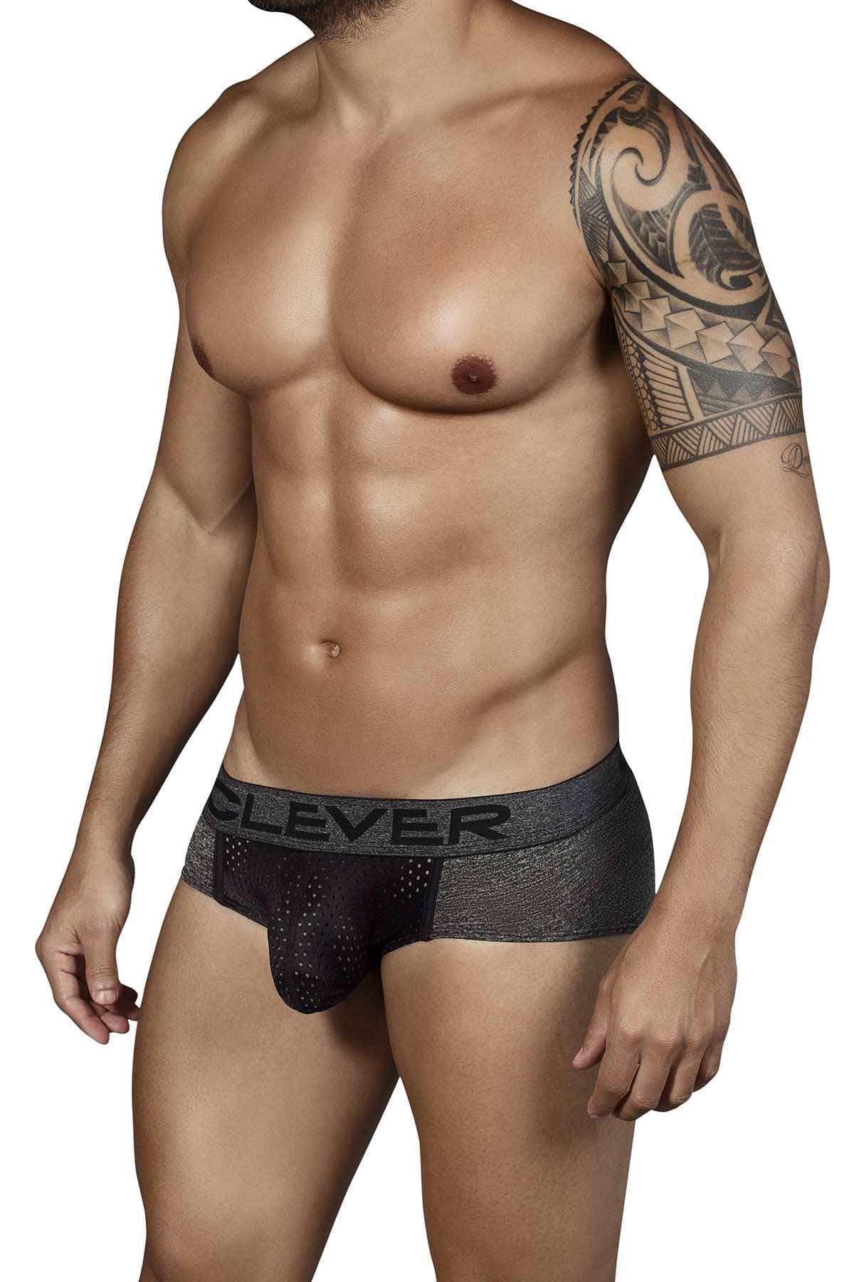Clever Black Mottled Latin Brief
