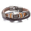 Brown Leather Weaving Rope Chain Bracelet