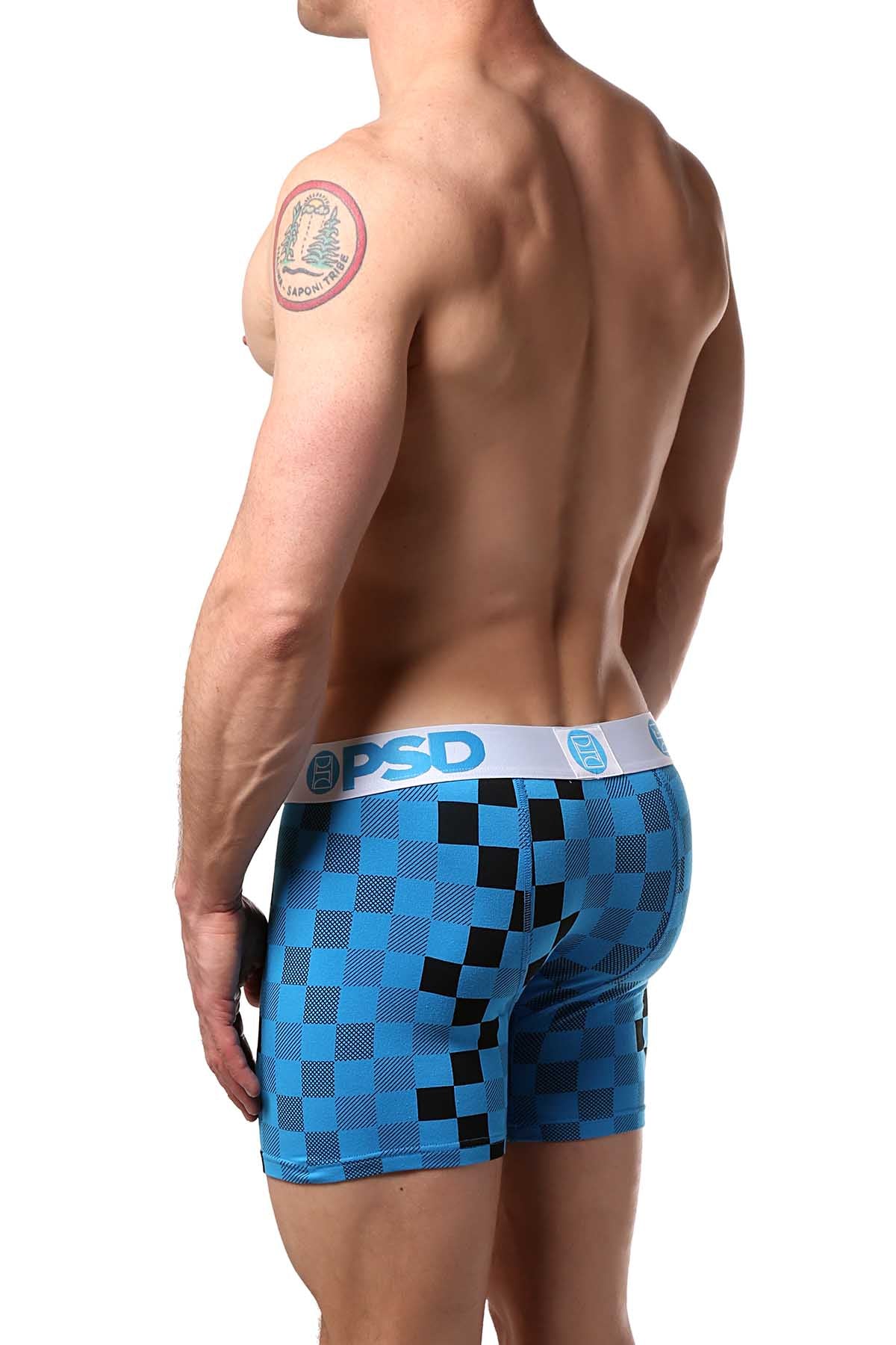 PSD Blue Flannel-Print Boxer Brief
