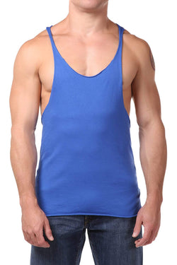 Y.M.L.A. Royal Blue Raw Edge String Tank thumbnail 1