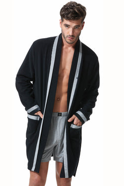 Gregg Homme Black Organic Cotton Blend Robe thumbnail 1